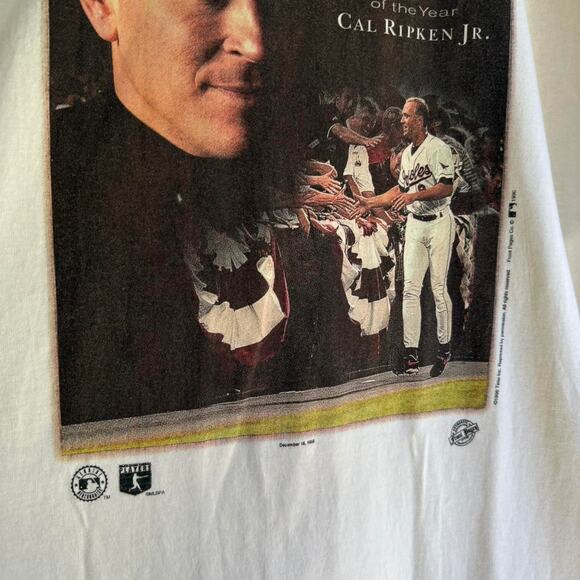 Vintage 90s Cal Ripken Jr Front Pages Men's XXL Tee Baseball Ore - Picture 6 of 7